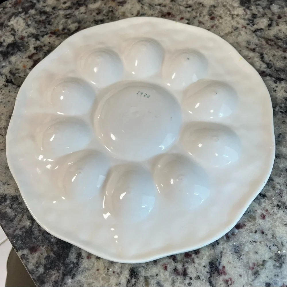 Vintage 1970’s Norleans Deviled Egg Plate Ceramic Serving  Easter Cottagecore